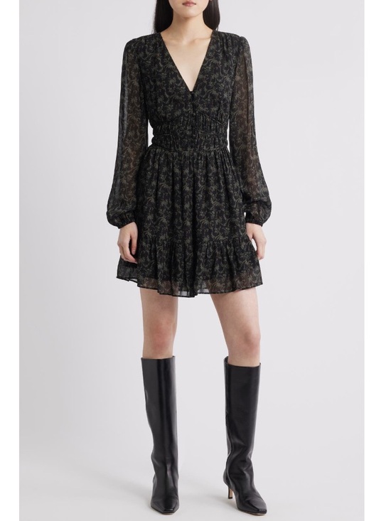 PAIGE Dresses & Skirts - NWT Paige Brasserie Long Sleeve Minidress, Size 4, Black/Aloe